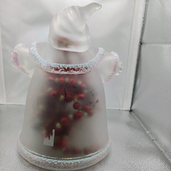 Frosted Santa Figurine with Red & Gold Beads - Picture 9 of 10